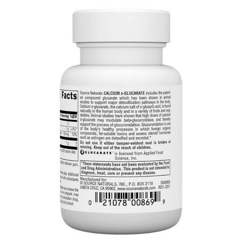 Source Naturals, Calcium D-Glucarate, 500 mg, 30 Tabs Source Naturals