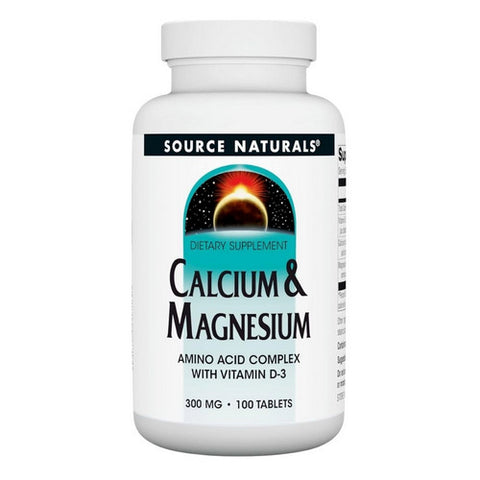 Source Naturals, Calcium and Magnesium, 300 mg, 100 Tabs Source Naturals