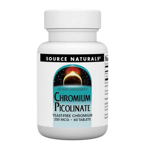 Source Naturals, Chromium Picolinate Yeast Free, 200 Mcg, 60 Tabs Source Naturals