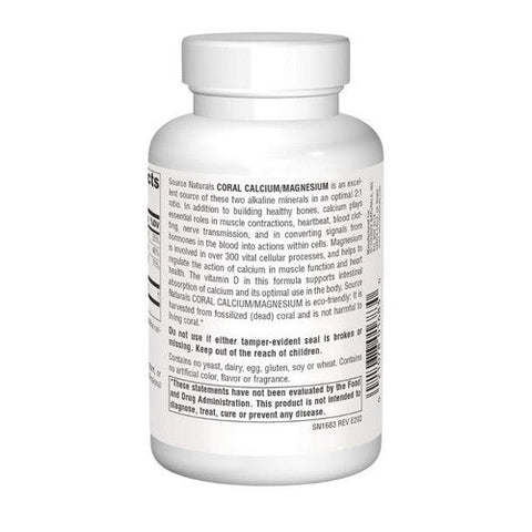 Source Naturals, Coral Calcium, W/magnesium Capsules 90 Caps Source Naturals