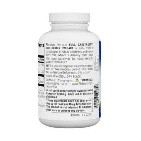 Planetary Herbals, Full Spectrum Elderberry Extract, 525 mg, 180 Tabs Planetary Herbals