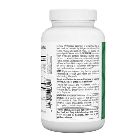 Source Naturals, Spirulina, 500 MG, 200 Tabs Source Naturals