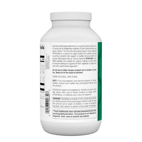 Source Naturals, Spirulina, 500 MG, 500 Tabs Source Naturals