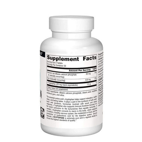 Source Naturals, L-Tryptophan, 500 MG, 60 Tabs Source Naturals