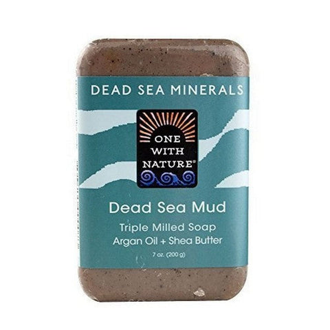 One with Nature, Dead Sea Mineral Bar Soap Dead Sea Mud, DEAD SEA MUD, 7 OZ One with Nature