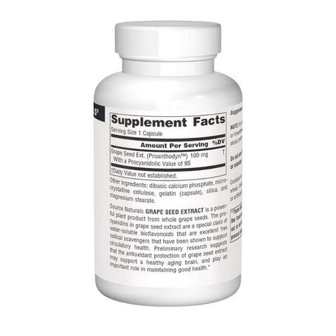 Source Naturals, Proanthodyn, 100 mg, Grape Seed Extract Capsules 120 caps Source Naturals