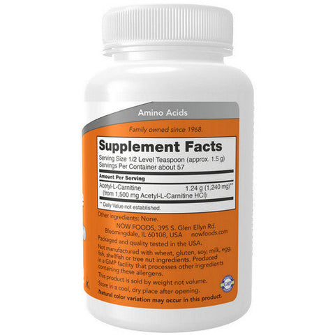 Now Foods, Acetyl-L Carnitine, Powder 3 OZ Now Foods