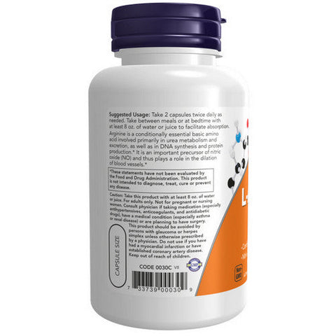 Now Foods, L-Arginine, 500 mg, 100 Caps Now Foods
