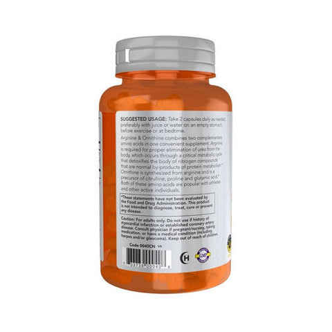 Now Foods, Arginine And Ornithine, 100 Veg Caps Now Foods