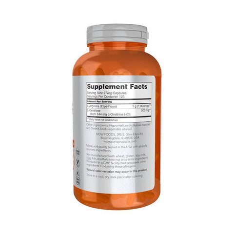 Now Foods, Arginine & Ornithine, 250 Caps Now Foods