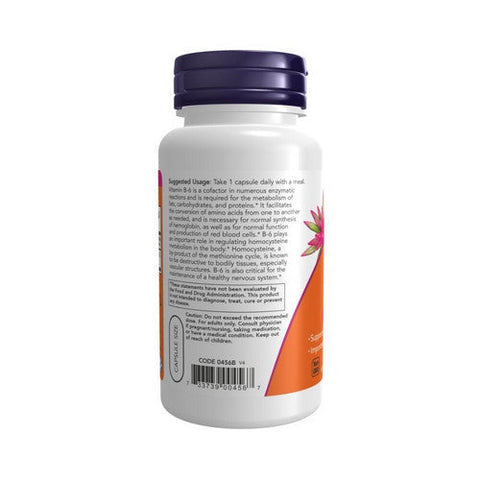 Now Foods, Vitamin B-6, 100 Mg, 100 Veg Caps Now Foods
