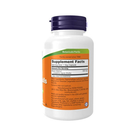 Now Foods, Black Walnut Hulls, 500 Mg, 100 Veg Caps Now Foods