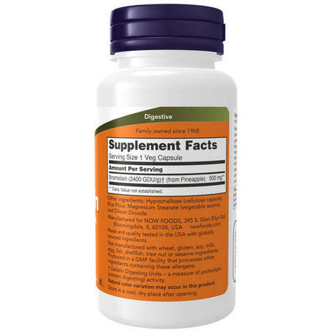 Now Foods, Bromelain, 2400GDU/500 mg, 60 Veg Caps Now Foods