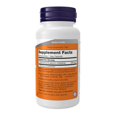 Now Foods, L-Carnosine, 500 mg, 50 Veg Caps Now Foods