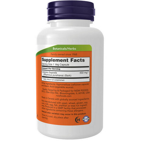 Now Foods, Cascara Sagrada, 450 mg, 100 Caps Now Foods
