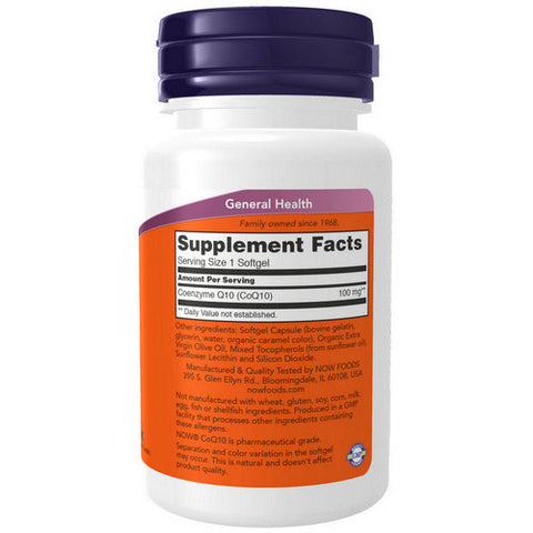 Now Foods, CoQ10, 100 mg, 50 Softgels