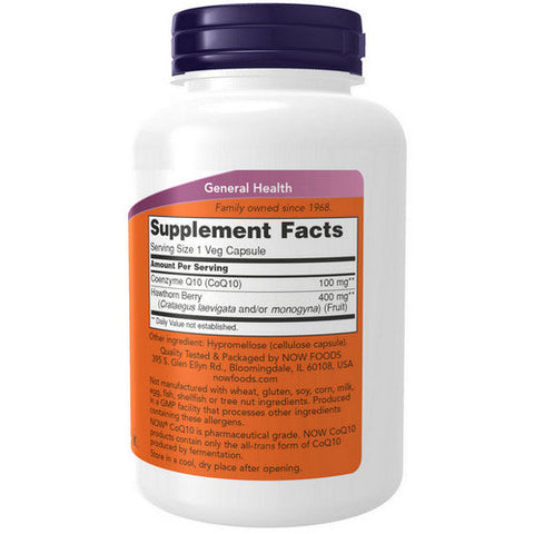Now Foods, Coq10 With Hawthorn Berry, 100 mg, 180 Veg Caps Now Foods