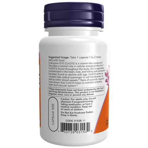 Now Foods, CoQ10, 60 mg, 60 Vcaps Now Foods