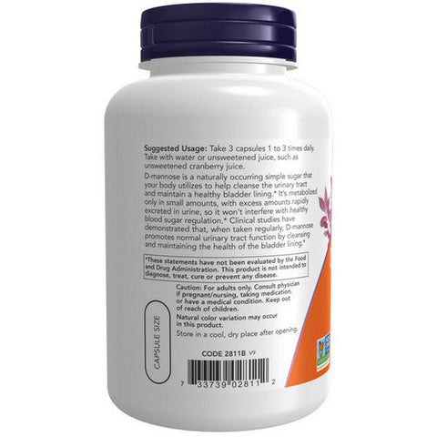 Now Foods, D-Mannose Urinary Support, 500 Mg, 120 Veg Caps Now Foods