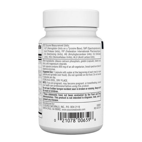 Source Naturals, Daily Essential Enzymes, 500 mg, 60 Caps Source Naturals