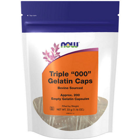 Now Foods, Empty Capsules Gelatin Triple "000", 200 Caps Now Foods