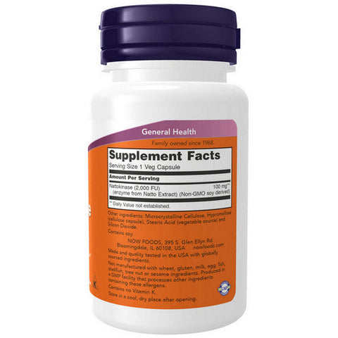 Now Foods, Nattokinase, 100 mg, 60 Vcaps Now Foods