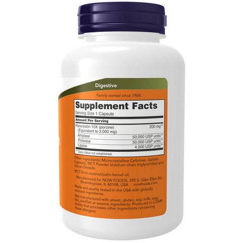 Now Foods, Pancreatine, 200 mg, 250 Caps Now Foods