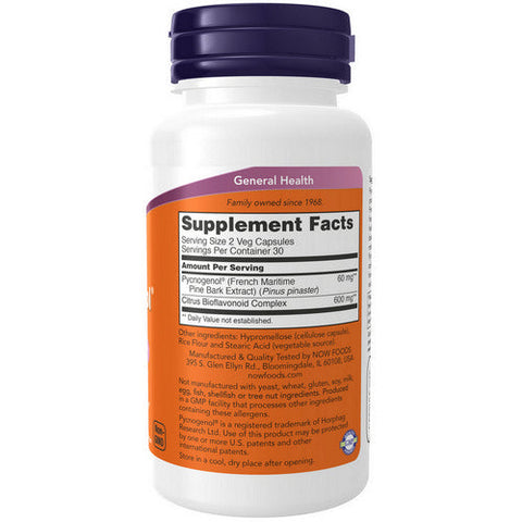 Now Foods, Pycnogenol, 30 Mg, 60 Veg Caps Now Foods