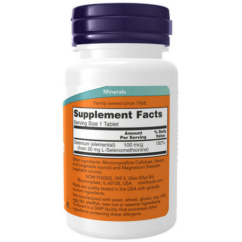 Now Foods, Selenium, 100 mcg, 100 Tabs Now Foods