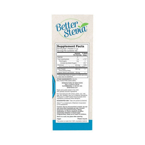 Now Foods, BetterStevia Balance, Chromium & Inulin 100 Pkts Now Foods
