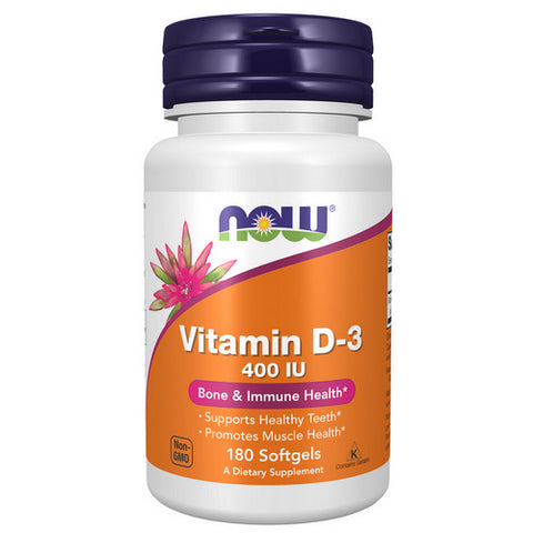 Now Foods, Vitamin D-3, 400 IU, 180 Softgels Now Foods