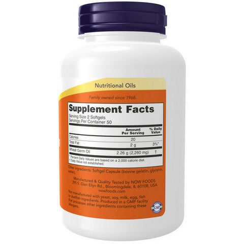Now Foods, Wheat Germ Oil, 100 Softgels Now Foods