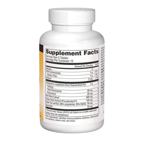 Source Naturals, Red Wine Extract, W/resveratrol Tabs 30 Tabs Source Naturals