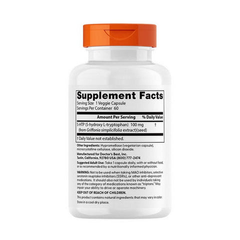 Doctors Best, 5-HTP, 100 mg, 60 Veggie Caps Doctors Best