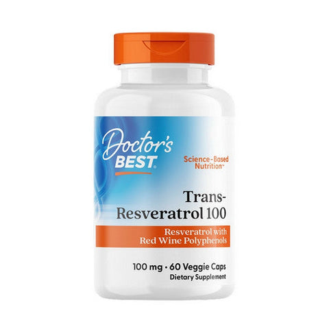 Doctors Best, Trans-Resveratrol 100 With ResVinol, 100 Mg, 60 Veggie Caps Doctors Best