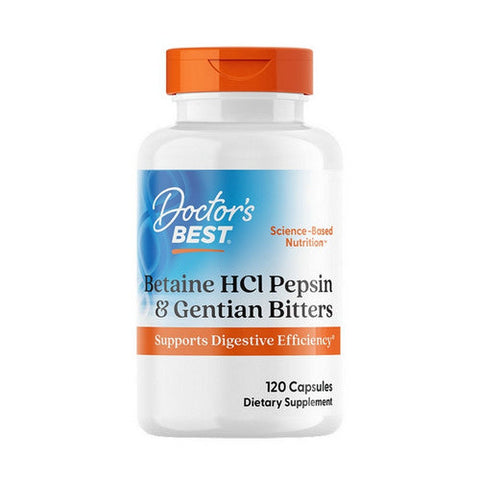 Doctors Best, Betaine HCl Pepsin &amp; Gentian Bitters, 120 Capsules Doctors Best