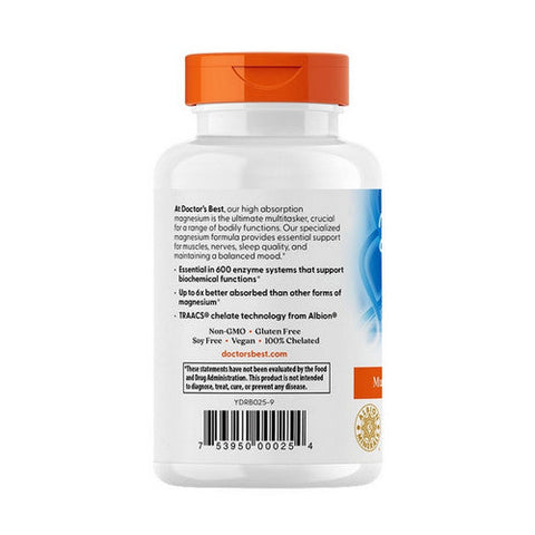 Doctors Best, High Absorption Magnesium Powder, 200 Mg, 120 Tablets Doctors Best