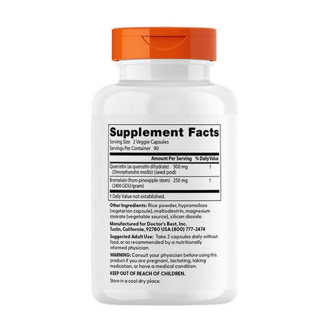 Doctors Best, Quercetin Bromelain, 180 Veggie Caps Doctors Best
