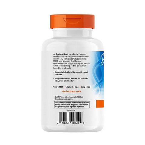 Doctors Best, Synergistic Glucosamine MSM Formula With OptiMSM, 180 Capsules Doctors Best