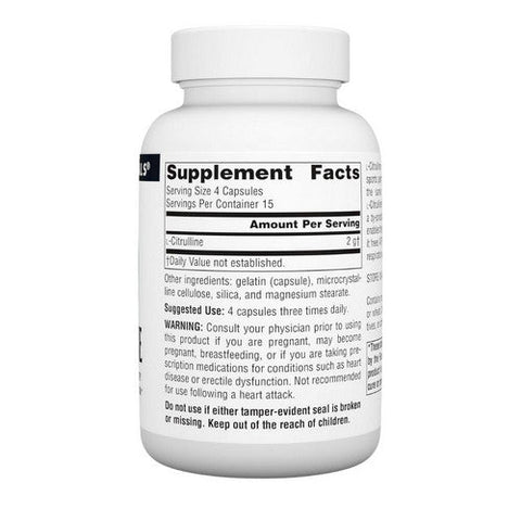 Source Naturals, L-Citrulline, 500 mg, 60 Caps Source Naturals