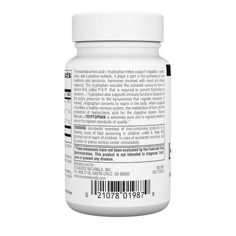 Source Naturals, L-Tryptophan, 500 mg, 60 Tabs Source Naturals