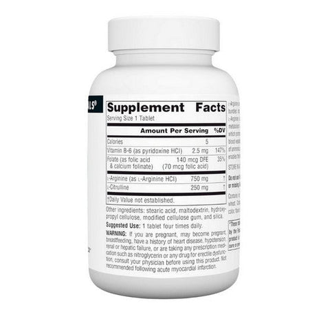 Source Naturals, L-Arginine L-Citrulline Complex, 1000 Mg, 60 Tabs Source Naturals