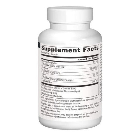 Source Naturals, Vegetarian Pancreatin, 475 mg, 60 Caps Source Naturals