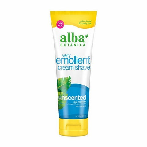 Alba Botanica, Very Emollient Natural Moisturizing Cream Shave Unscented, 8 Oz Alba Botanica