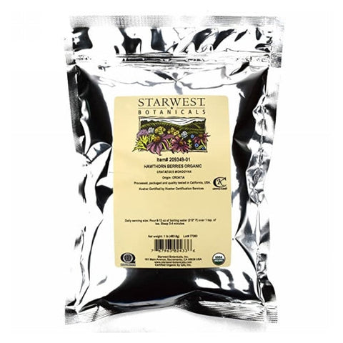 Starwest Botanicals, Organic Hawthorn Berries Whole, 1 Lb Starwest Botanicals