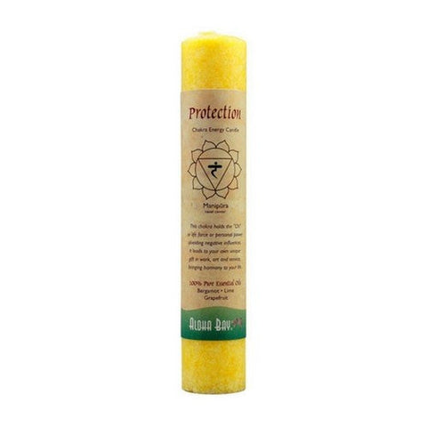 Aloha Bay, Candle Chakra Pillar Protection Yellow, 1 Count