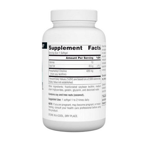 Source Naturals, Phosphatidylcholine In Lecithin, 420 MG, 90 Softgel Source Naturals