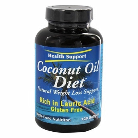 Health Support, Coconut Oil Diet Natural Weight Loss, 120 Cap Health Support