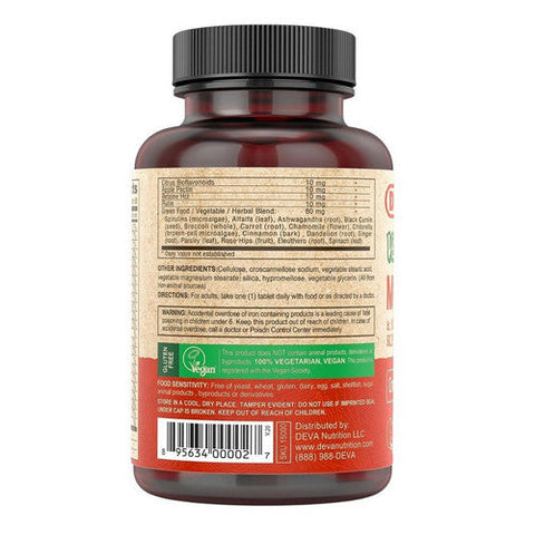 Deva Vegan Vitamins, Vegan Multivitamin And Mineral Supplement, 90 Tab
