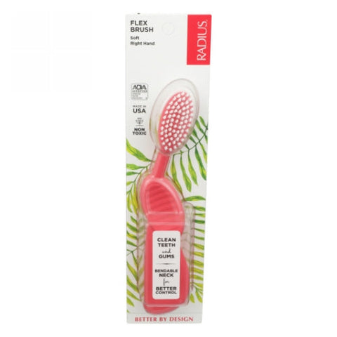 Radius, Radius Flex Brush Toothbrush Soft Assorted Colors Right Hand, Right Handed, 1 Ct